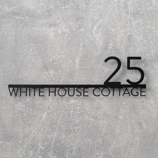 Metal Address Sign with Number