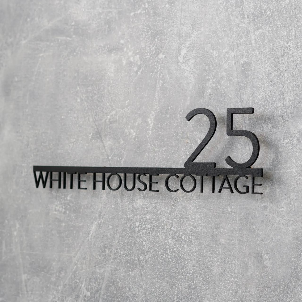 Metal Address Sign with Number