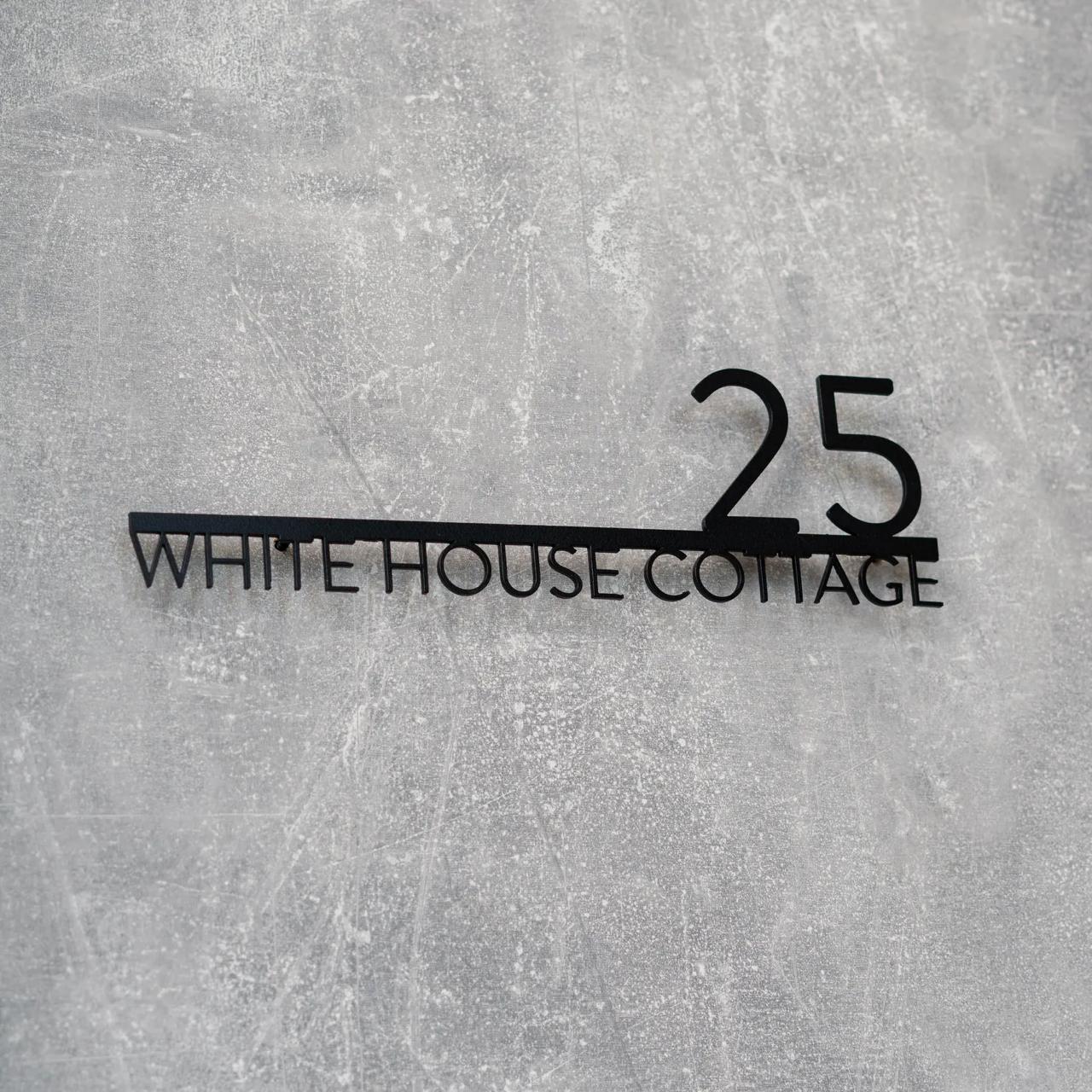 Metal Address Sign with Number