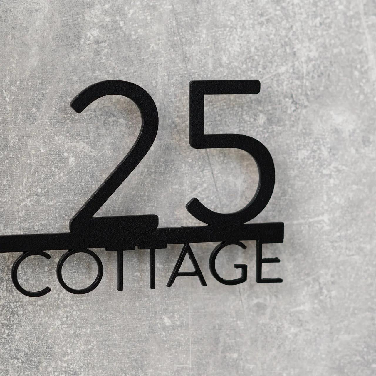 Metal Address Sign with Number