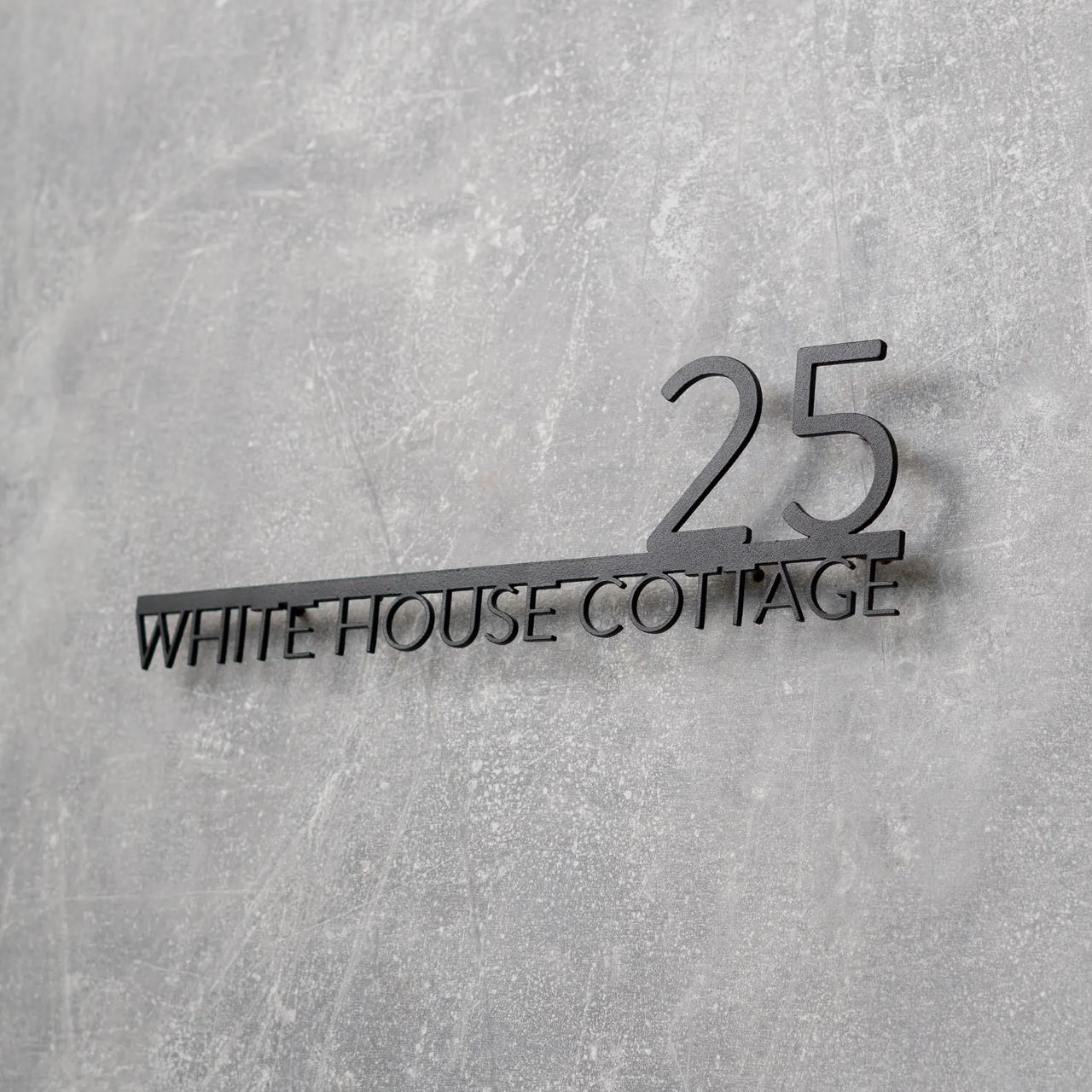 Metal Address Sign with Number